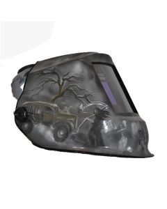 JCK47100 image(0) - Jackson Safety Welding Helmet - Auto Darkening - Nylon - 3.94" x 2.36" Viewing Area - Shade 10 Fixed ADF 1/1/1/1 - 370 Speed Dial Headgear - 6 Feet Under Graphics