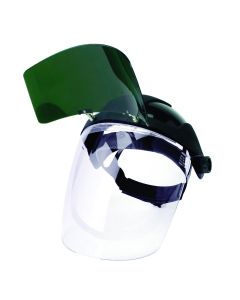 Sellstrom Sellstrom - Face Shield - DP4 Series - 9" x 12.125" x 0.060" Window - Clear AF with Shade 6 Cobalt IR Flip Visor - Ratcheting Headgear
