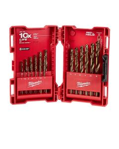 MLW48-89-2530 image(0) - Milwaukee Tool RED HELIX Cobalt Metric Drill Bit Set ‐ 19PC