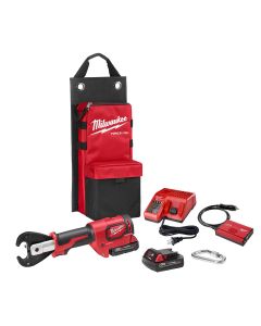 MLW2678-22 image(0) - Milwaukee Tool M18 FORCE LOGIC 6T Utility Crimper Kit with D3 Grooves "Snub Nose"