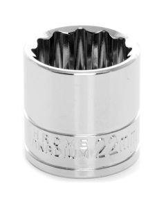 WLMW38822 image(0) - Wilmar Corp. / Performance Tool 3/8" Dr 12pt Stndrd Sckt 22mm
