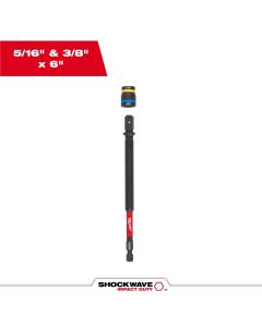 MLW49-66-4746 image(0) - Milwaukee Tool SHOCKWAVE Impact Duty 5/16 Inch and 3/8 Inch x 6 Inch QUIK-CLEAR 2-in-1 Magnetic Nut Driver