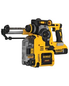 DWTDCH273P2DHO image(0) - DEWALT 20V MAX* XR L-Shape 1 in. SDS Plus Rotary Hammer Kit With Onboard Dust Extractor