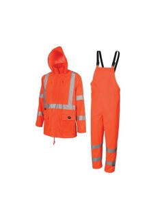 SRWV1080350U-S image(0) - Pioneer Pioneer - 150D Oxford Poly/PVC Waterproof Rainsuit - Hi-Vis Orange - Size Small