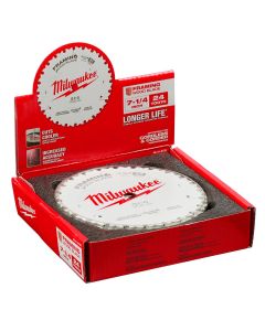 MLW48-41-0720 image(1) - Milwaukee Tool 7-1/4" 24T Framing Circular Saw Blades Bulk 10