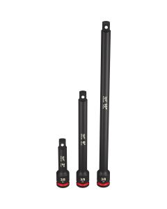 MLW49-66-6714 image(0) - Milwaukee Tool 3PC SHOCKWAVE Impact Duty 3/8" Drive Extension Set