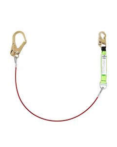 PeakWorks PeakWorks - Shock Absorbing Lanyards - Tear Pack 1/4" PVC Coated Cable -  Single Leg - Weight Capacity 130 to 310 Lbs - 6'