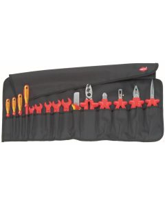 KNP989913 image(1) - KNIPEX 15-Piece Tool Roll Bag with Insulated Tools for Wo