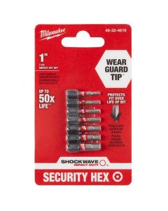 MLW48-32-4619 image(0) - Milwaukee Tool SHOCKWAVE Hex Security Insert Bit Set - 7PC