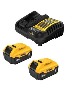 DWTDCB205-2C image(0) - DeWalt 20V MAX Lithium-Ion Battery Starter Kit with 5.0 Ah Batteries (2-Pack) and Charger