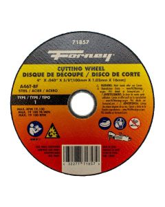 FOR71857 image(1) - Forney Industries Cut-Off Wheel, Metal, Type 1, 4 in x .040 in x 5/8 in