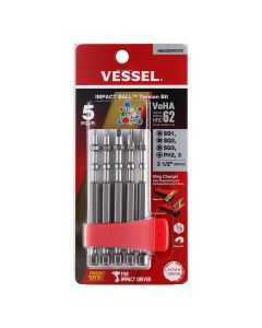 Vessel Tools IMPACT BALL Torsion Bit ASSORTx90 5PC. (MCH)