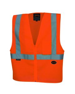 SRWV1060450U-2XL image(0) - Pioneer Zip-Up Safety Vest  - Color:  Hi-Vis Orange  - Size: 2XL