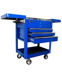 Homak Manufacturing 35" Pro Series 4-Drawer Slide-Top Service Cart Blu