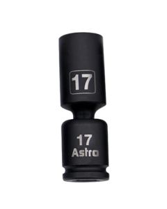 AST78344M08 image(0) - Astro Pneumatic 17MM 3/8 Inch Drive Mid-Length Pinless Universal Impact Socket - Metric