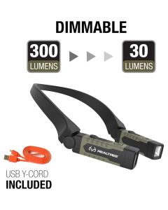 EZRRT357 image(0) - E-Z Red Real Tree Rechargeable 300 Lumen Dimmable Neck Light with White and Red Lights - Green