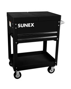 SUN8035 image(1) - SUNEX Compact Slide Top Utility Cart, Black