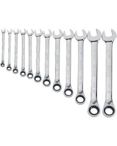 DWTDWMT19230 image(0) - DeWalt Ratcheting Wrench Set, Mm, 12-Piece