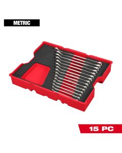 MLW48-22-0154 image(1) - Milwaukee Tool 15 Piece Metric Combination Wrench Set with Tray for PACKOUT Drawers