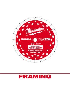 Milwaukee Tool 7-1/4 inch 24T Thick Kerf Framing Circular Saw Blade