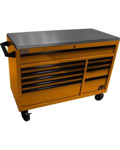 Homak Manufacturing 54" RSPro Rolling Workstation w/Stainless Steel Top Worksurface-Orange