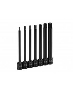 GRE9247H image(0) - Grey Pneumatic 1/4" Dr. 7 Pc.  4" Length Fractional Hex Driver Set