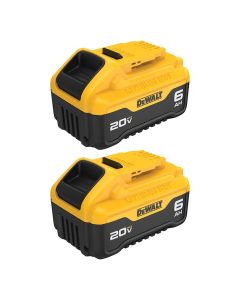 DWTDCB206-2 image(1) - DeWalt 20V MAX 6AH Battery - 2 Pack