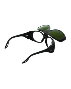 SRWS72903 image(0) - Sellstrom Safety Glasses - X35 Series - Clear Lens -Black Frame - Hard Coated - With Shade 3 IR Flip Lens