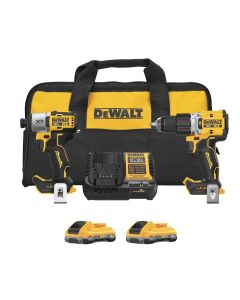 DWTDCK250QQ2 image(0) - DEWALT 20V MAX*XR&reg;   2-Tool Hammer Drill/Impact Combo Kit with POWERPACK &trade; Batteries