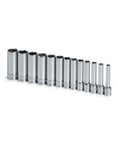 SKT1312 image(0) - S K Hand Tools SOCKET SET 1/4IN. DRIVE 13PC METRIC DEEP 6 POINT