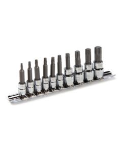 JSP78362 image(0) - J S Products (steelman) 1/4-Inch and 3/8-Inch Drive Torx/Star Hex Bit Socket Set, 10-Piece