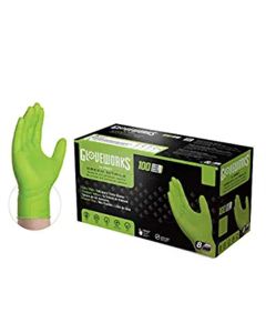 AMXGWGN46100 image(1) - Gloveworks HD Green Nitrile Diamond Grip Large