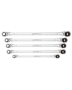KTIXDDBM5120S image(0) - K Tool International Wrench Set 5 Piece Metric Ratcheting Double Flex 120 Tooth