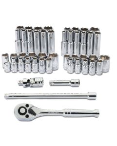TIT66947 image(1) - Titan 47 pc. 1/4 in. Drive Mechanic SAE/MM Socket Set