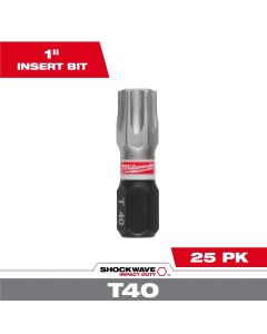 MLW48-32-4138 image(0) - Milwaukee Tool SHOCKWAVE Impact Duty 1 Inch T40 INSERT BITS 25Pk