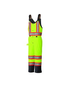 SRWV1120661U-4XL image(0) - Pioneer Hi-Vis 100% Waterproof Quilted Bib Pant  - Color:  Hi-Viz Yellow/Green  - Size: 4XL