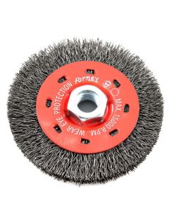 Forney Industries Wire Wheel, Crimped, 4 in x .012 in x 5/8 in-11 Arbor
