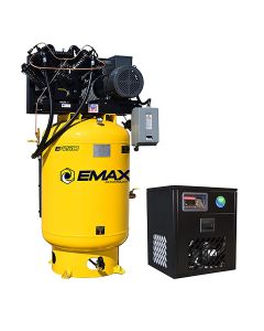 EMXESP10V120V3PK image(0) - Emax Compressor Silent Industrial Plus 10 HP 3-Phase 120 gal.Vertical Compressor with 58 CFM Dryer Bundle-With Pressure Lube Pump