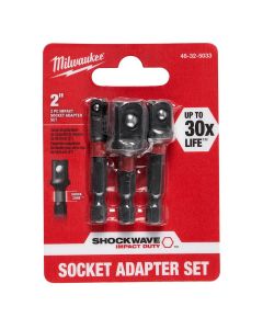 MLW48-32-5033 image(7) - Milwaukee Tool SHOCKWAVE Impact Hex Shank Socket Adapter Set- 3 Piece