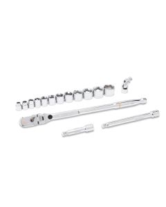 KDT81393 image(0) - 16 Piece 3/8" Drive 120XP Locking Flex Head Ratchet and 6 Point SAE Stubby Socket Mechanics Tool Set