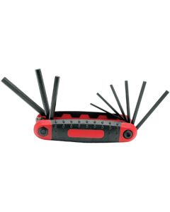 WLM1402 image(0) - Wilmar Corp. / Performance Tool 9 Piece SAE Folding Hex Key Set