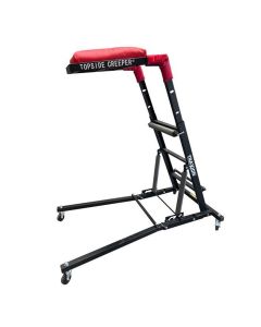 Traxion 3-107 Quality Economy Topside Creeper - Black with Expanded Metal Steps and Velcro Stomach Pads with Tool Loops