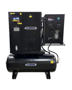 EMXERIK050003 image(0) - Emax Compressor 5HP 3PH Industrial Rotary Screw Compressor-80 Gal Tank Mount w/Air Dryer
