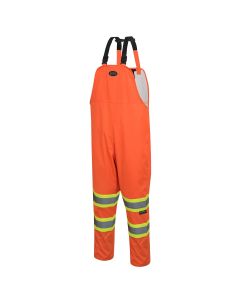 SRWV1082350U-S image(0) - Pioneer Pioneer - Hi-Vis Safety Rainwear Bib Pants - Orange - Size Small