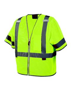 SRWV1023960U-4XL image(0) - Pioneer Mesh Short Sleeve Safety Vest  - Color:  Hi-Vis Yellow/Green  - Size: 4XL