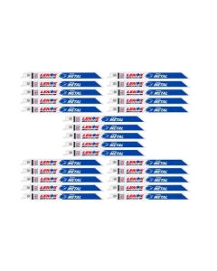 LEX1855567 image(0) - Lenox Tools 8 Inch 14 TPI Metalwolf Wave Edge Reciprocating Saw Blades - 25 Pack