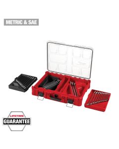 MLW48-22-9485 image(0) - Milwaukee Tool 30pc Metric & SAE Combination Wrench Set with PACKOUT™ Organizer