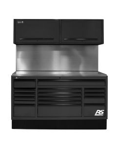 HOMBKCTS72001 image(0) - Homak Manufacturing 72 in. CTS Centralized Tool Storage with Solid Back Splash Set, Black