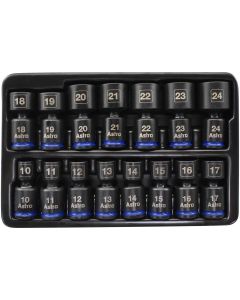 AST78315 image(0) - Astro Pneumatic 3/8? Drive 10-24mm Pinless Universal Impact Sockets &hyphen; No Skips &hyphen; 15 Pieces