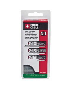 PORTER-CABLE Brad Nails, Project Pack, 18Ga, 3/4 Inch - 300, 1-1/4-Inch - 300; 2-Inch - 300, 900-Pack